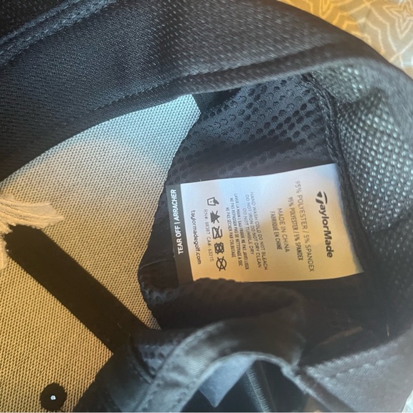 Taylor Made Golf Black Cap, Adjustable, Moisture Wicking Fabric, NWOT, One Size - Picture 5 of 5